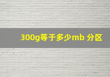 300g等于多少mb 分区